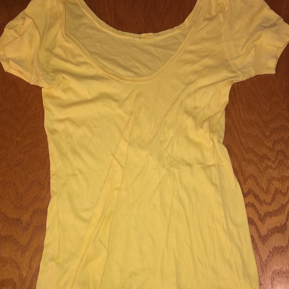 American Apparel classic girl yellow scoop neck T-shirt XL